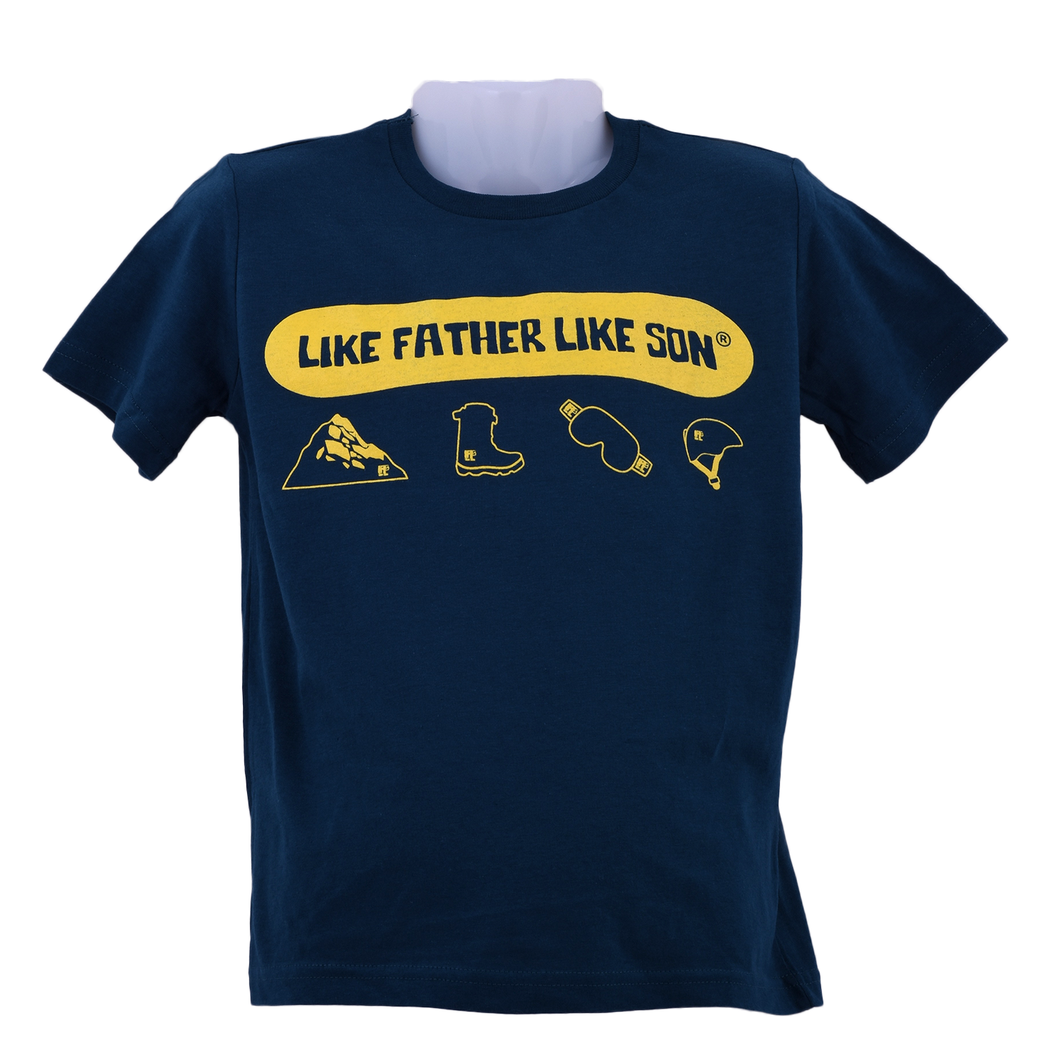  CHILDRENS ORGANIC T-SHIRT YELLOW SNOWBOARD DESIGN