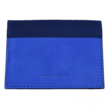 Genuine High Quality Leather Card Holder - Navy And Electric Blue