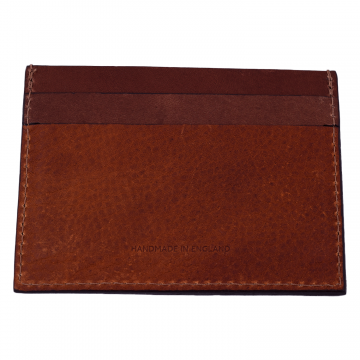 Genuine High Quality Leather Card Holder - Dark And Tan Brown