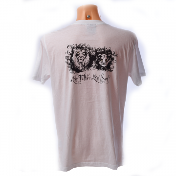 Mens V Neck Organic T-shirt (Lion And Cub On Back)