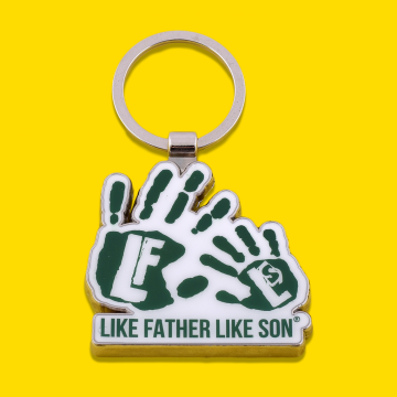 Father And Son Hand Print Keyring - British Racing Green