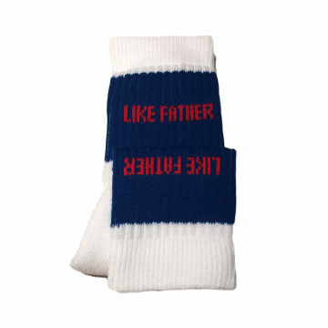 Luxury Sport Socks For Sons -Atlantic Blue Bar With Atlantic With Red Logo