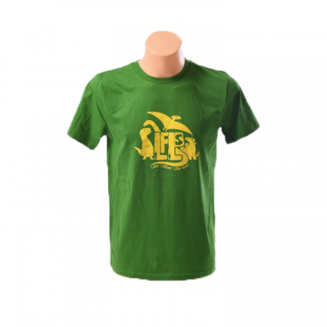 Mens Organic T-shirt  Yellow Dinosaurs