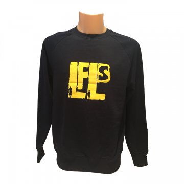 Mens Organic Sweater Yellow Logo design 