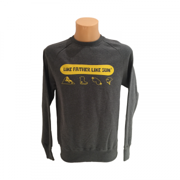 Mens Organic Sweater With Yellow Snowboard Design