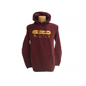 Mens Organic Pullover Hoodie Yellow Snowboard Design