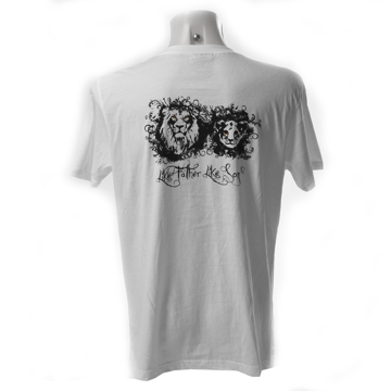 Mens V Neck Organic T-shirt (Lion And Cub On Back)