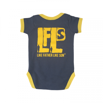 Baby vest.Grey with yellow logo