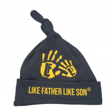 Dark grey cotton hat with yellow hands