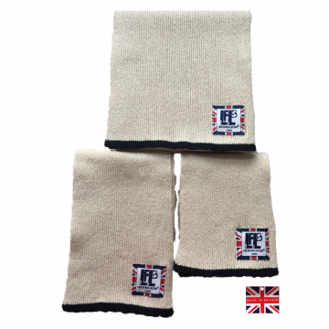 Boys LInen Colour  Neck Scarf  With Navy Blue Trim (age 5-12)