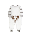 creamy white baby grow with lion cub design