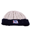 Linen And Navy Woollen Beanie Hat