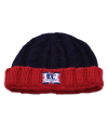 Navy Blue And Red Trim Adult And Teenager Beanie Hat