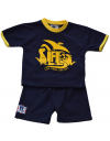 Navy blue cotton short pyjamas,with yellow dinosaur design