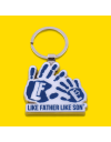 Father And Son Hand Print Keyring Atlantic Blue