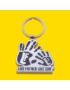 Father And Son Hand Print Keyring - Cool Grey