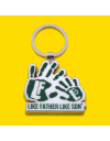 Father And Son Hand Print Keyring - British Racing Green