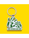 Father And Son Hand Print Keyring - Lime Green