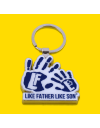 Father And Son Hand Print Keyring - Union Jack Blue 