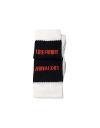 Luxury Sport Socks For Sons -Black Bar With Orange Logo, White foot