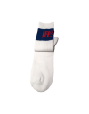 Luxury Sport Socks For Fathers Of All Ages -Atlantic Blue Bar With Red Logo, White foot 