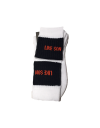 Luxury Sport Socks For Fathers Of All Ages -Black Bar With Orange Logo, White foot