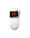 Luxury Sport Socks For Sons -Black Bar With Orange Logo, White foot