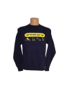 Mens Organic Sweater With Yellow Snowboard Design 