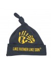 Dark grey cotton hat with yellow hands